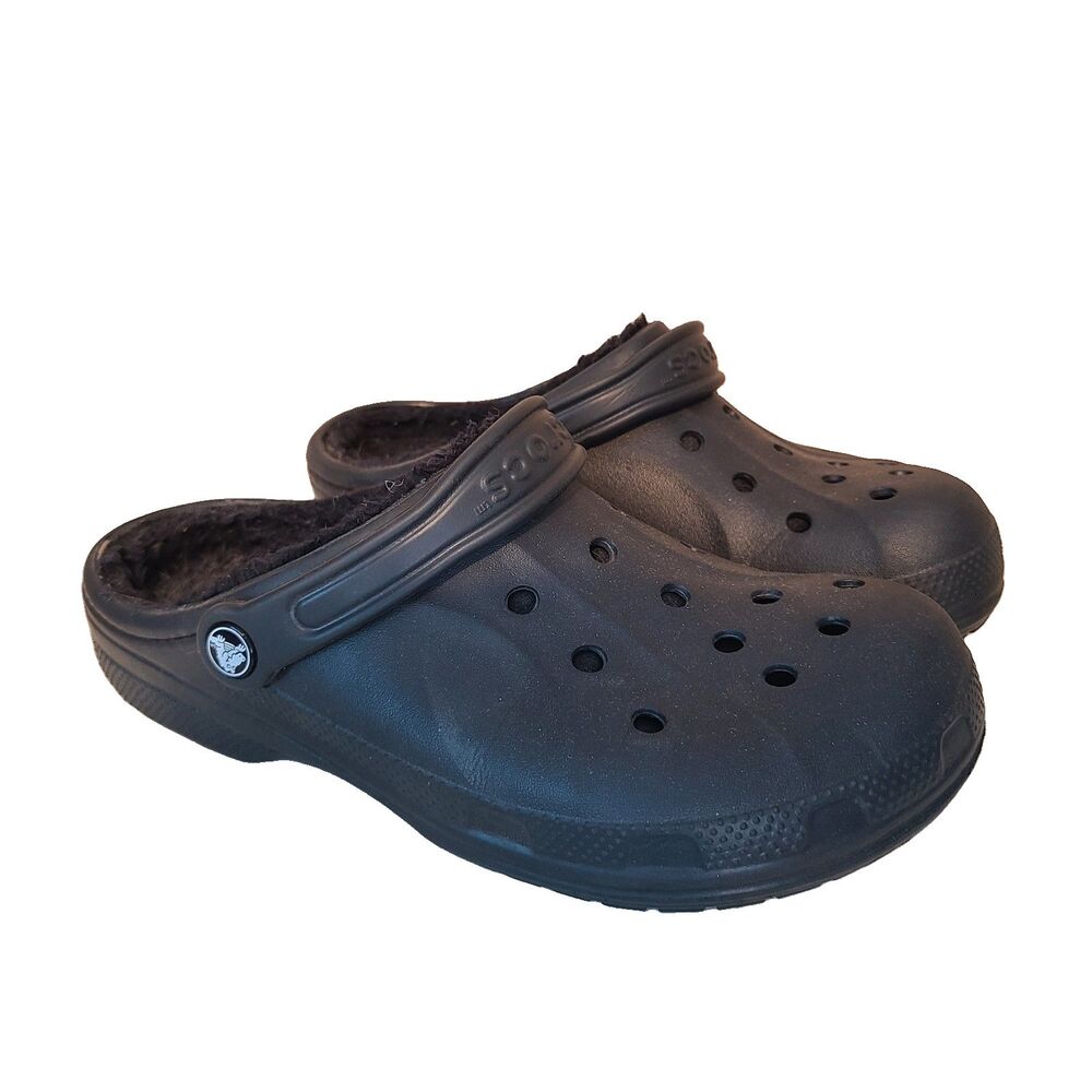 Crocs Classic Lined Clog Adult Comfort Black Slipper Shoes M-7 W-9 Gorpcore Cozy